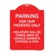 Signmission Parking for Our Patients Only Violators Will Be Towed Away at Vehicle Owners Expense, RW-1824-23442 A-DES-RW-1824-23442 - alternate 1